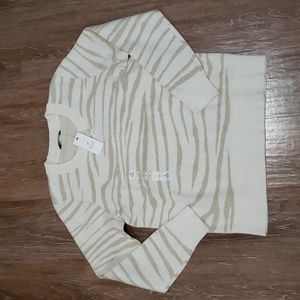 (L) NWT Denver Hayes Zebra Stripe Print Soft Sweater Cozy Cottagecore Gift New